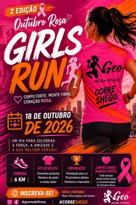Imagem de divulgação da corrida Girls Run 2026