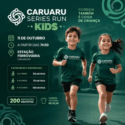 Imagem de divulgação da corrida Caruaru Series Run Kids - 2026