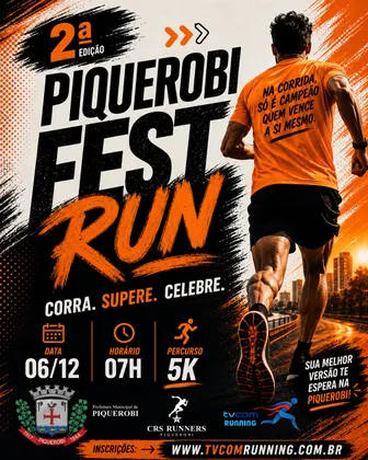 Imagem de divulgação da corrida Piquerobi Fest Run 2ª Edição