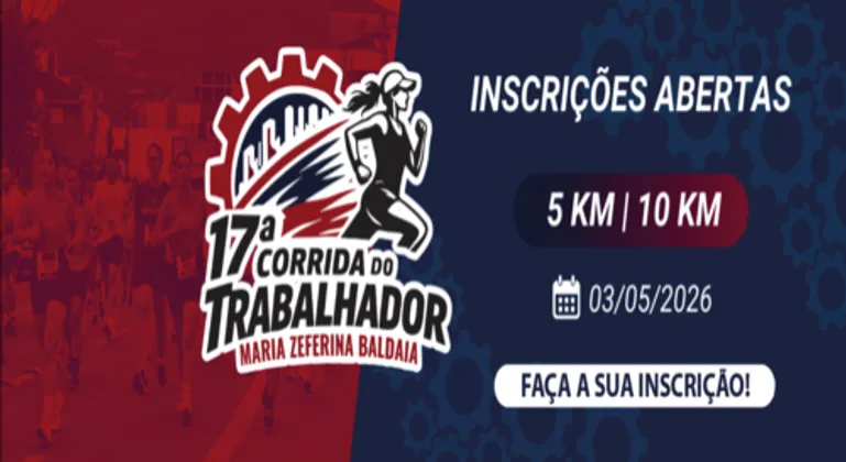 Imagem de divulgação da corrida 17 Corrida do Trabalhador Maria Zeferina Bald...