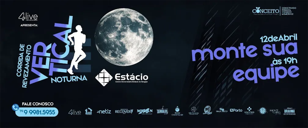 Imagem de divulgação da corrida 3ª Corrida Vertical de Revezamento Noturna
