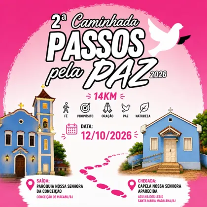 Imagem de divulgação da corrida Ii Caminhada Passos Pela Paz - 2026