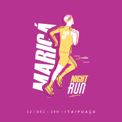 Imagem de divulgação da corrida 3ª Corrida E Caminhada Maricá Night Run 2026
