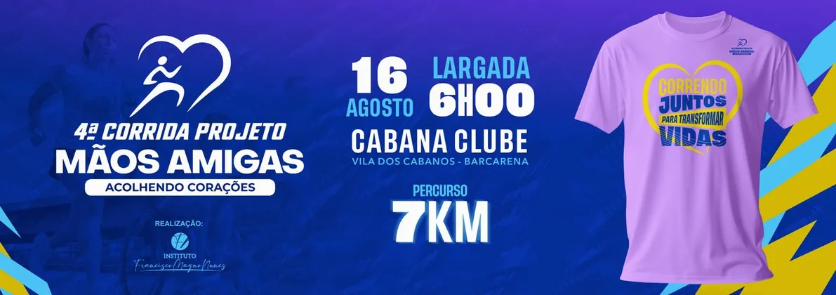 Imagem de divulgação da corrida 4ª Corrida Projeto Mãos Amigas