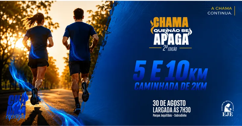 Imagem de divulgação da corrida CORRIDA EJE - CHAMA QUE NÃO SE APAGA - 2ª edição