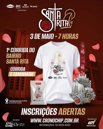 Imagem de divulgação da corrida 1ª Corrida De Santa Rita No Bairro Santa Rita
