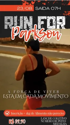 Imagem de divulgação da corrida Run for Parknson