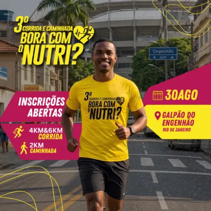 Imagem de divulgação da corrida Bora Com O Nutri 3ª Edição