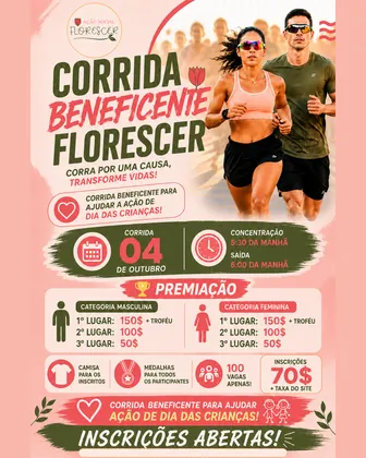 Imagem de divulgação da corrida Corrida Beneficente Florescer