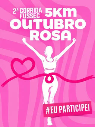 Imagem de divulgação da corrida 2º corrida e caminhada Fussec Outubro Rosa