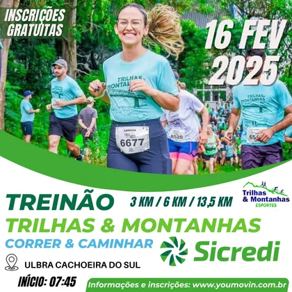 Imagem de divulgação da corrida Correr e Caminhar TREINÃO CACHOEIRA do SUL Sicredi