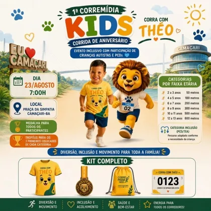 Imagem de divulgação da corrida Corra Com Théo