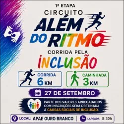 Imagem de divulgação da corrida Circuito Além Do Ritmo 1ª Etapa - Corrida Da Inclusão