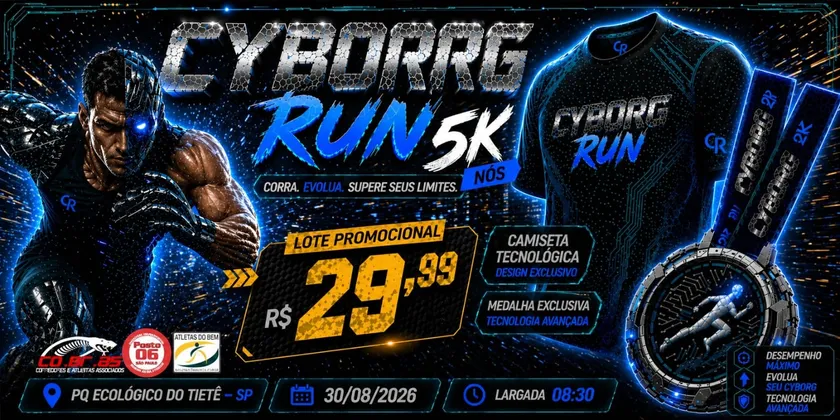 Imagem de divulgação da corrida Cyborg Run 5km