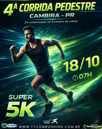 Imagem de divulgação da corrida 4ª Corrida Pedestre De Cambira Pr Aniversário