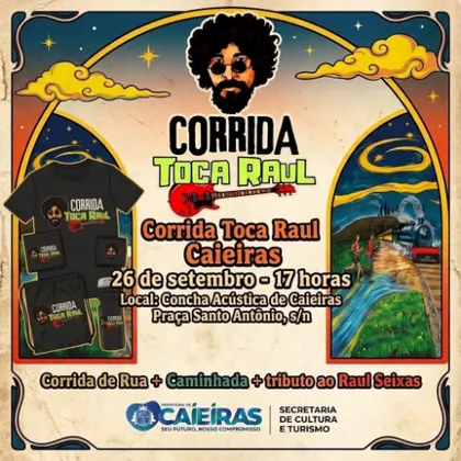 Imagem de divulgação da corrida Corrida Toca Raul Caieiras 2026