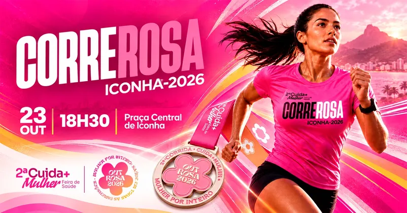 Imagem de divulgação da corrida Corre Rosa - 2ª Corrida Cuida+ Mulher - Saúde em Todas as Dimensões