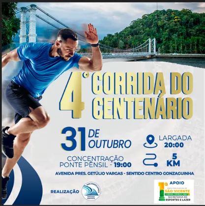 Imagem de divulgação da corrida 4º Corrida do centenário