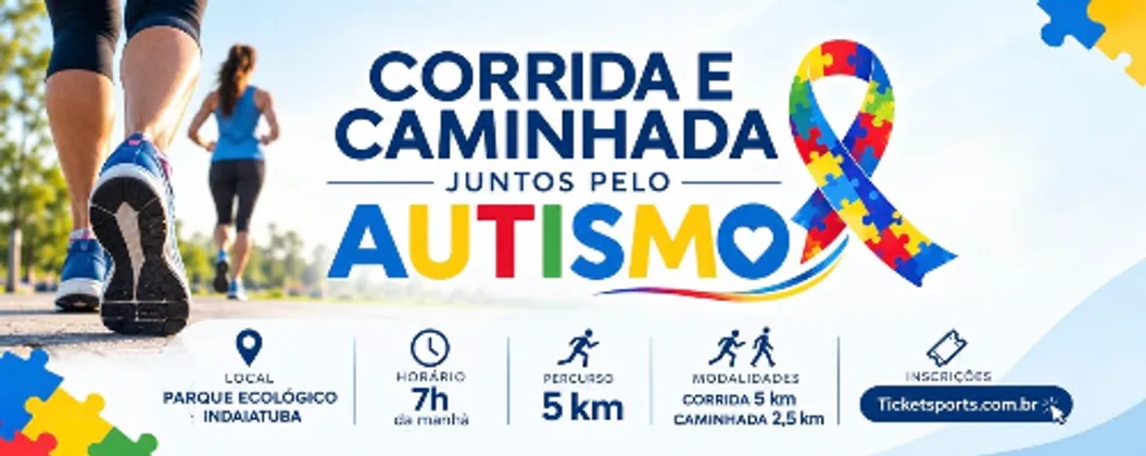 Imagem de divulgação da corrida Corrida juntos pelo autismo