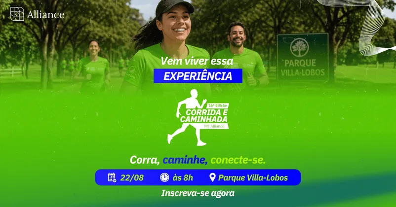 Imagem de divulgação da corrida 16ª Edição - Corrida e Caminhada do Grupo Alliance