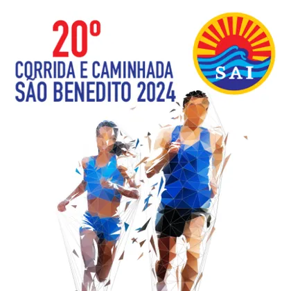 Imagem de divulgação da corrida 20ª Corrida E Caminhada São Benedito 2024
