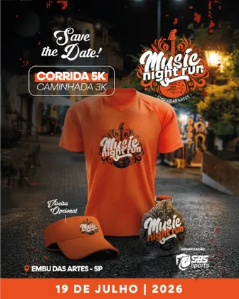 Imagem de divulgação da corrida Music Night Run - Etapa Embu Das Artes