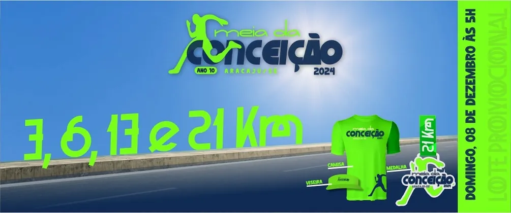 Imagem de divulgação da corrida MEIA DA CONCEIÇÃO Casa Esportiva 2024 -Ano 10