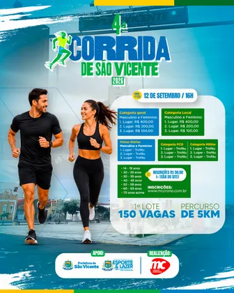 Imagem de divulgação da corrida 4ª Corrida São Vicente Ferrer