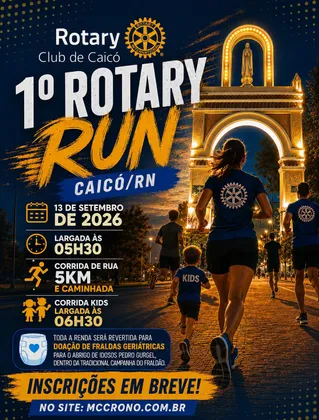 Imagem de divulgação da corrida 1º Rotary Run