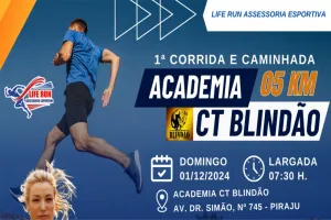 Imagem de divulgação da corrida 1ª Corrida E Caminhada Pedestre Academia Ct Blindão Piraju Sp