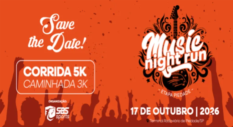 Imagem de divulgação da corrida Music Night Run -  Etapa Piedade