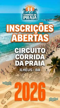 Imagem de divulgação da corrida 3a Etapa - Circuito Corrida da Praia BiG LOJA -Ilhéus/BA 2026