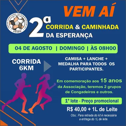 Imagem de divulgação da corrida 2º Corrida E Caminhada Da Esperança