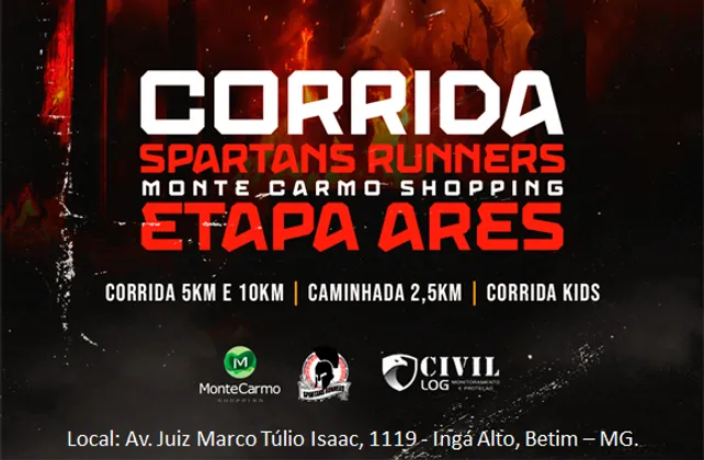 Imagem de divulgação da corrida Corrida Spartans Runners Monte Carmo Shopping - Etapa Ares