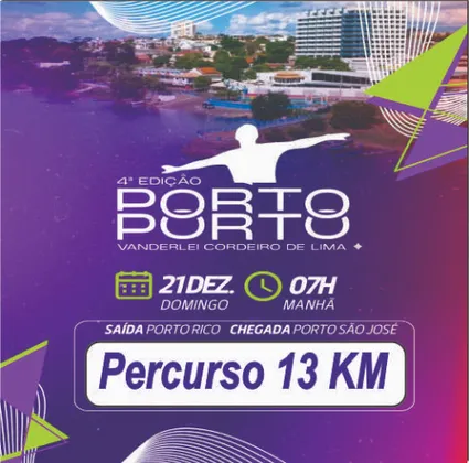 Imagem de divulgação da corrida 4ª Corrida Porto a Porto Vanderlei Cordeiro De Lima