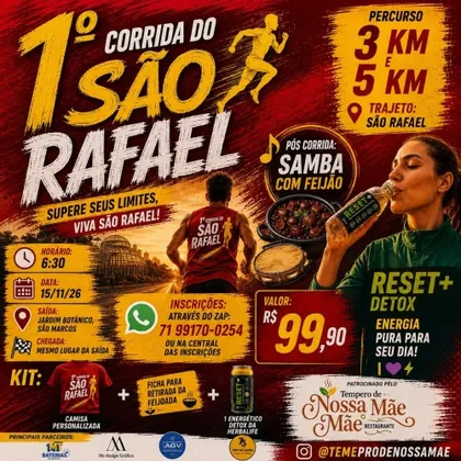 Imagem de divulgação da corrida 1ª Corrida De SÃo Rafael 2026