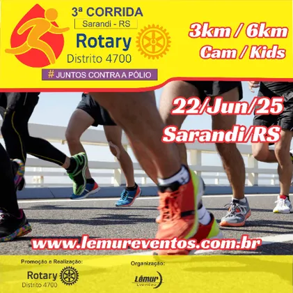 Imagem de divulgação da corrida 3ª Corrida Do Rotary Sarandi