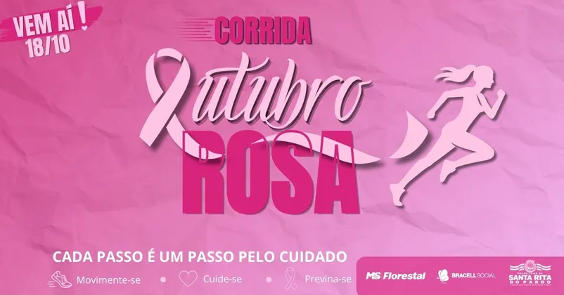 Imagem de divulgação da corrida Corrida de Rua Outubro Rosa