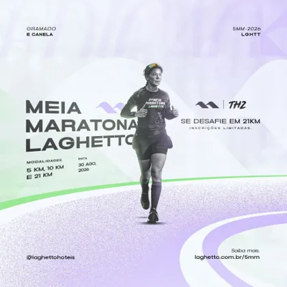Imagem de divulgação da corrida Meia Maratona Laghetto 2026