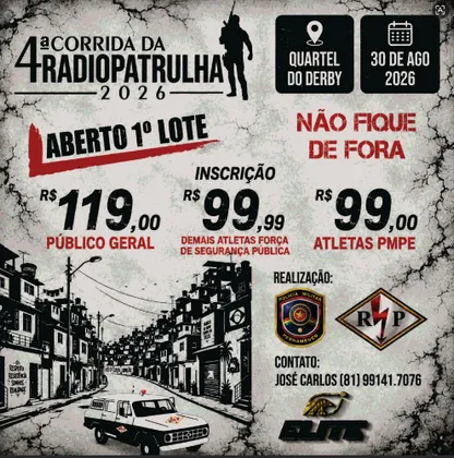 Imagem de divulgação da corrida 4ª Corrida Da Radiopatrulha - 75 Anos Do Bprp