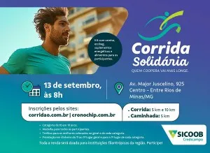 Imagem de divulgação da corrida Corrida E Caminhada Solidária Sicoob Credicampo 2026