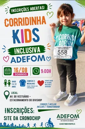 Imagem de divulgação da corrida Corrida Kids Do Amor E Inclusão - Adefom