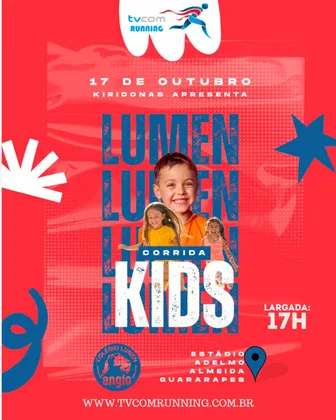 Imagem de divulgação da corrida Lumen Kids Run 2026 Guararapes Sp