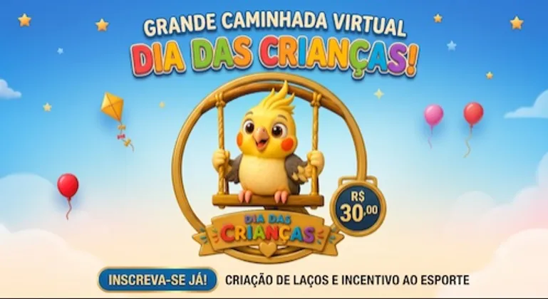 Imagem de divulgação da corrida Caminhada Virtual Dia Das Criancas