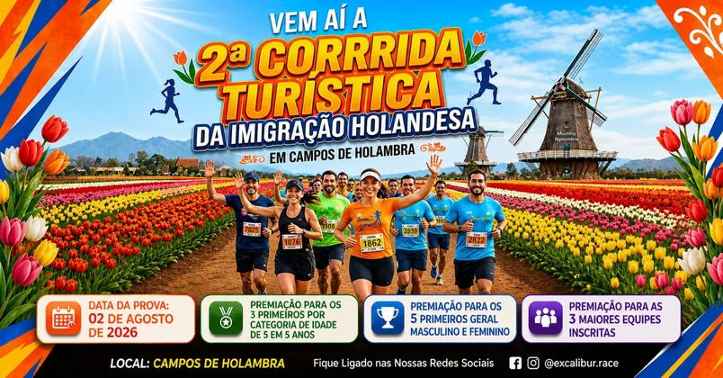 Imagem de divulgação da corrida 2ª Corrida Turística Da Imigração Holandesa - Campos De Holambra