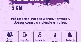 Imagem de divulgação da corrida Corrida 5KM  Agosto Lilas, Mulher Segura.