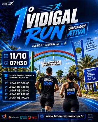 Imagem de divulgação da corrida 1ª Corrida E Caminhada De Gastão Vidigal Sp