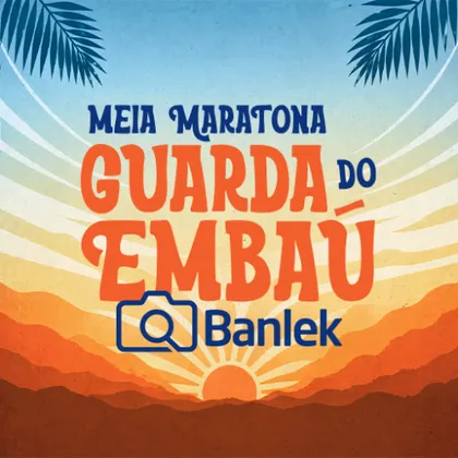 Imagem de divulgação da corrida Meia Maratona Guarda Do Embaú Banlek 2026