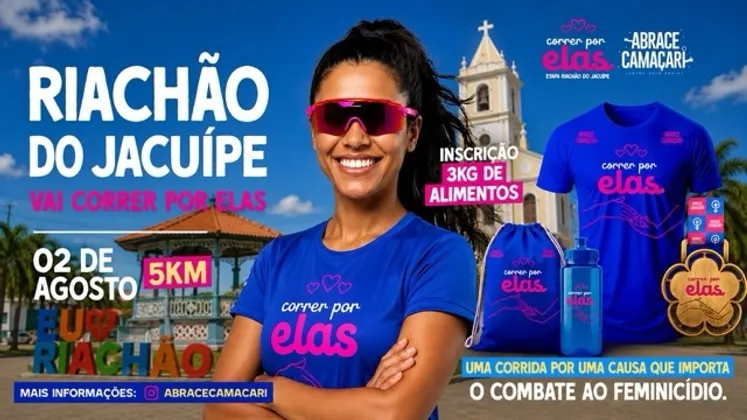 Imagem de divulgação da corrida Correr por Elas: Etapa Riachão do Jacuípe