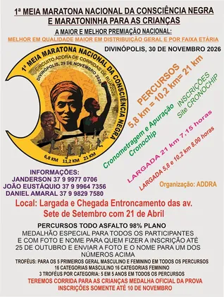 Imagem de divulgação da corrida Circuito Addra De Corridas De Rua 2026 -1ª Meia Maratona Da Consciência Negra